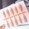 Fábrica de Produtos Semi-Acabados para Unhas Vestíveis Longas Feitas na Fábrica com Gradiente Blush Codificado Spray de Esmalte para Unhas Peças de Unha