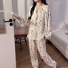 Novos Pijamas para Mulheres na Primavera e Outono Algodão Imitado com Bojos, Mangas Longas, Desenhos Animados Doces, Podem Ser Usados Fora, Conjunto de Roupas para Casa Little Red Book