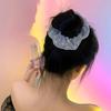 Anillo para el cabello de intestino grueso con flor de tela Dongdaemun de Corea del Sur, moderno, simple, versátil, cuerda para el cabello, coleta baja, bola, accesorios para el cabello para mujer