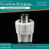 Conector Reto Rosca Macho de Aço Inoxidável PPR 20 25 32 4 Pontos 6 Pontos 1 Polegada Rosca Externa Conexão Reta 50 63 75 90 110