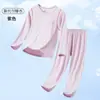 Pijama de Modal para Meninos, Roupas de Casa para Crianças, Conjuntos de Manga Longa para Meninas, Roupas Finas de Seda Gelada para o Verão para Jovens, Roupas para Ar Condicionado