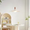 Lámpara de Araña para Restaurante Estilo Francés Crema Mesa de Comedor Simple Barra Lámpara Ovni Nogal Habitación Dormitorio Mesita de Noche Lámpara de Araña Pequeña