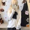 Suéter Dulce Estilo Preppy Estilo Japonés Ropa Exterior para Mujer 2025 Principios de Otoño Nuevo Suelto Cuello en V Color Puro Bolsillo con Solapa Pantalones Cárdigan de Punto