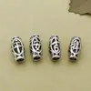 Plata de Ley S925 Plata Tailandesa Ping An Auspicioso Cuenta Hueca DIY Hecho a Mano Casero Pulsera Accesorios de Plata con Cuentas Material