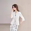 Nova Roupa de Negócios Transfronteiriça Primavera/Verão 2026 Blazer Branco Moderno de Manga Três Quartos Jaqueta Curta para Mulheres