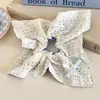 Scrunchie de Renda Estilo Coreano para Mulheres 2026 Novo Estilo Elástico de Cabelo Estilo Preguiçoso Corda de Cabelo Grande Acessório para Coque Flor de Cabelo