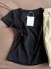 Camiseta de Manga Corta con Cuello en U Estilo Coreano para Mujer, Verano 2026, Estilo Básico Sencillo, Top Ajustado, Camiseta de Capa Base