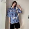 Camisa Floral de Manga Curta para Férias em Sanya para Mulheres, Estilo Havaiano Ins Super Fada, Camisa de Praia Beira-Mar, Roupas Estilo Hong Kong