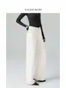 Jeans Blancos de Pierna Recta Ancha, Holgados, de Largo Hasta el Suelo para Mujer, Estilo Perezoso/Tiro Alto Estilo Francés, Nuevo Estilo Primavera 2026, Adelgazantes y Elegantes