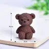 Miniatura de oso de peluche para paisaje DIY, adorno de bonsái, figura de animal lindo de plástico PVC creativo, osito de color café