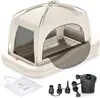Cama Inflable de PVC Engrosada con Tienda, Colchón Exterior Infantil, Colchón de Aire Portátil de 4 Lados para Acampada Familiar