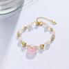 Pulsera de Cristal Natural Badu para Mujer Pulsera de Cristal Rosa Flor de Wang Tao Pulsera con Hebilla Ping An Disponibilidad Inmediata Venta al por Mayor