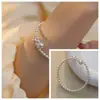 Pulsera de Perlas de Lujo Ligero Estilo Francés Retro, Pulsera Trenzada de Múltiples Capas con Cuentas, Pulsera Elegante de Moda con Diseño de Nicho, Accesorios