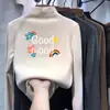 Camisetas de Manga Larga para Niñas para Primavera, Otoño e Invierno con Cuello Medio Alto Camisas Base de Terciopelo para Niños Mayores y Bebés Tops Cálidos