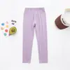Leggings de Verão para Crianças, Calças Doces Versáteis de Fibra de Madeira para Crianças, Calças Elásticas para Crianças, Finas de 9 Pontos para Meninas