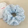 Suave y Fresco Lazo Azul Floral para el Cabello Cuerda Doble para el Cabello Diadema Bola para Coleta Accesorios para el Cabello para Mujeres
