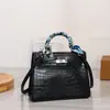 Bolso Kelly de Gama Alta con Patrón de Cocodrilo para Mujer, Bolso de Mano Clásico Versátil para el Trabajo, Suministro Directo del Fabricante, Fuente de Transmisión en Vivo