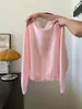 Cárdigan de Punto Elegante con Bordado Floral Rosa, Cuello Redondo y Mangas Largas para Mujer, Nuevo Top de Otoño 2026 para Mujeres Petite