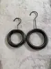 Gancho para Exhibición de Tienda de Ropa, Gancho en S, Perchero para Ropa, Tablero Colgante de Madera de Haya, Pinza para Ropa y Sombrero, Pinza Individual, Anillo Redondo de Madera Maciza