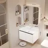 Gabinete de baño de aluminio de panal engrosado con lavabo de cerámica integrado y unidad de tocador
