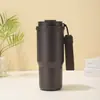 Copo Térmico de Aço Inoxidável de Grande Capacidade Portátil para Carro Caneca de Café com Cordão para Escritório ao Ar Livre Copo de Água