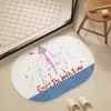 Alfombrilla absorbente de tierra de diatomeas dura de dibujos animados personalizada, alfombrilla de pie de secado rápido para baño, alfombrilla de pie antideslizante para entrada de baño y inodoro