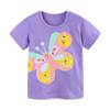 26 Camiseta de Verano para Niñas Estilo Europeo y Americano Sudadera con Estampado de Mariposas para Niños Algodón Tejido Cuello Redondo Pulóver Top para Niños