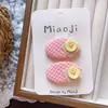 Nuevo clip para el pelo de niños con lazo de caramelo a cuadros naranjas y estrella, goma para el pelo, pasador para niñas, scrunchie naranja-verde