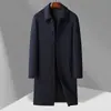 Leishibote 2026 Otoño/Invierno Nuevo Abrigo Largo de Lana para Hombre con Cachemira, Abrigo de Lana con Cuello de Solapa