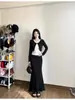 Conjunto de otoño de cárdigan falso de dos piezas para mujer, minimalista y elegante, un conjunto de dos piezas con estilo para un look sofisticado e intelectual, un conjunto completo estilo coreano