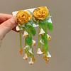 Brincos de Borla Flor Mori Agulha de Prata Design Doce Estilo Coreano Sentido de Alto Padrão Brincos Joker Atacado