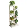 Suporte de Flores de Madeira Maciça e Ferro Layout de Sala de Estar Escada de Chão Multicamadas Rack de Armazenamento para Suculentas Varanda Suporte para Vasos de Flores