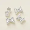 Cuentas espaciadoras de aro martillado color-retenedor 18K con agujero pasante, cuentas de agujero recto con circonita microincrustada, accesorios para abalorios de collares y pulseras DIY