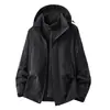 Chaqueta tres en uno personalizable con logo para hombre y mujer, capucha desmontable, forro polar, corte holgado