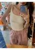 Design de Verão Senso de Desejo Puro Almofadas de Sutiã Fixas Alças Duplas Top Regata Camisola Roupa Externa Feminina Design Ajustada Camada Base