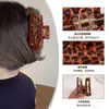 Golais Jewelry Elegante Estampado de Leopardo Clip Grande Multicolor Retro Versátil Pinza para el Cabello Moda Viajero Pinza de Tiburón Accesorios para el Cabello