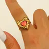 Anillo de acero de titanio con textura suave, estilo retro, de moda transfronteriza francesa, resistente a la decoloración, para niñas, con hardware para el dedo, anillo de cola