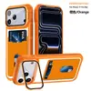 Adecuado para iPhone 18 Pro Max, funda de teléfono con tarjetero y soporte, Apple 17, 16, funda protectora anticaídas Qi Shadow con tacto de piel