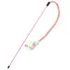 Palo extensible con pluma para gatos, juguete interactivo para mascotas para gatos, accesorios para gatos con cabeza reemplazable, nuevo favorito para gatos