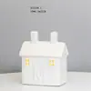 Casa de Cerâmica com Recortes Luz de Natal LED Casa de Velas Decoração de Casa Artesanato Estilo Escandinavo Enfeites de Mesa