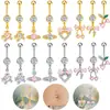 Gabe Moda Europeia e Americana Transfronteiriça Estilo Tendência Coração Rosa Cereja Personalizado Piercing para Umbigo Joia