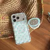 Funda linda con espejo de conejo y soporte magnético para Apple 17Promax, adecuada para 16Promax, lunares magnéticos 15