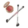 Brocha de Contorno Facial de Doble Punta para Sombrear, Corregir y Difuminar Sombra de Ojos, Así como una Brocha en Forma de Hoz para Dar Forma al Rostro
