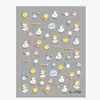 Adesivos de pato amarelo geleia em relevo em estoque, adesivos 3D de pato de desenho animado criativos infantis fofos para nail art, modelo SL