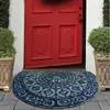 Tapete de Piso de Azulejo Floral Retrô Estilo Americano Transfronteiriço para Entrada, Resistente a Manchas e Fácil de Manter, Tapete de Entrada de Veludo Cristal Doméstico