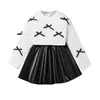 Conjunto de Ropa para Niña 2026 Primavera Nuevo Estilo Europeo y Americano Dulce y Elegante Top de Manga Larga con Lazo y Falda Conjunto de Dos Piezas