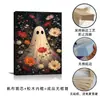 Pintura decorativa de três bruxas mais vendida da Amazon para Halloween, pintura sem moldura de floresta de outono vintage para decoração de parede da sala de estar