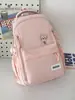 Mochila Simples de Alto Valor Feminina Novo Estilo Coreano Versátil Bordado de Gatinho Fofo Grande Capacidade Leve para Viagem Escola