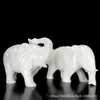 Elefante de Mármore Branco Natural para Decoração de Sala de Estar, Atraindo Riqueza, Protegendo o Lar, Absorvendo Fortuna e Preservando Riqueza; Decoração de Elefante para Mesa de Escritório