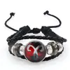 Accesorios Calientes Transfronterizos Doce Constelaciones Pulsera de Cuero Vacuno para Pareja Pulsera Tejida de Cuerda de Cuero Vintage Coreana Regalo para Estudiante